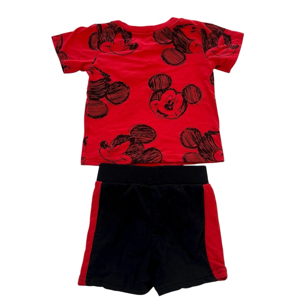 Red Mickey Mouse Disney Junior Two Piece Toddler Outfit 12M - Picture 2 of 7